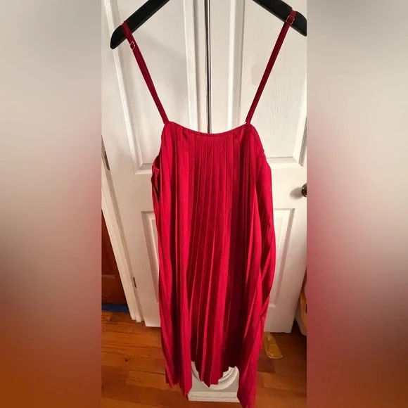 Red Pleated Dress - Picture 2 of 7